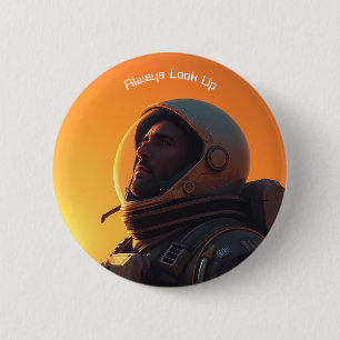 Always Look Up (text) 6 Cm Round Badge
