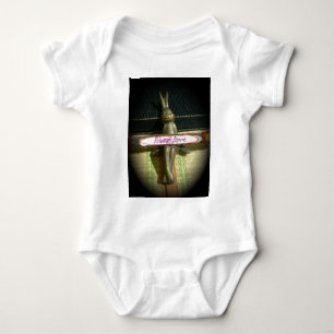 Always Love Inspirational Rabbit Art Print Design Baby Bodysuit