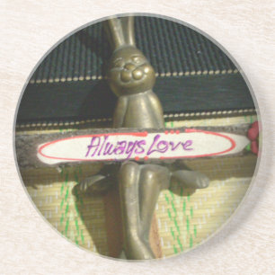 Always Love Inspirational Rabbit Art Print Design Coaster