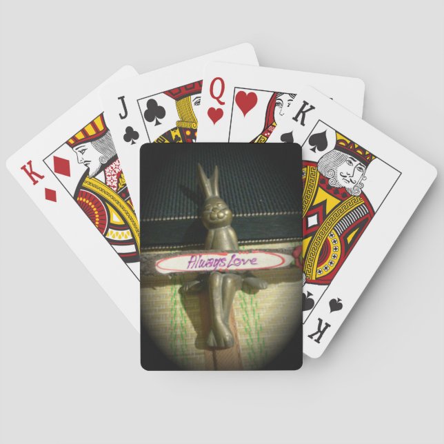 Always Love Inspirational Rabbit Art Print Design Playing Cards (Back)