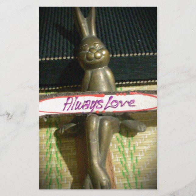 Always Love Inspirational Rabbit Art Print Design Stationery (Front)