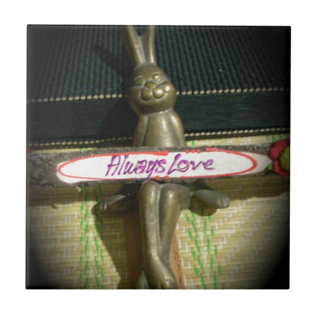 Always Love Inspirational Rabbit Art Print Design Tile (Front)