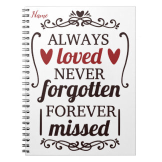 Always Loved Never Forgotton Spiral Photo Notebook