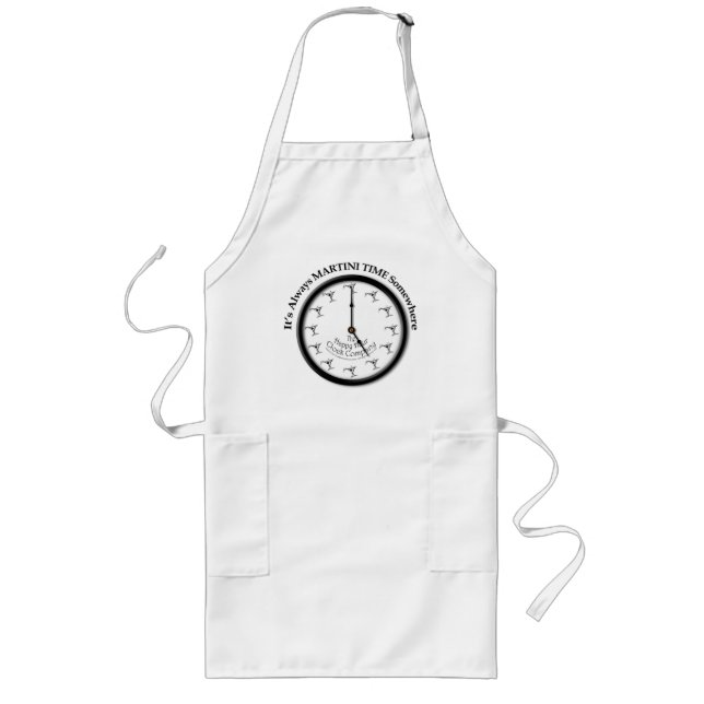 ALWAYS MARTINI TIME SOMEWHERE COCKTAIL BAR APRON (Front)