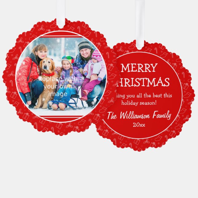 Always Merry Christmas Tree Decoration Card (Front/Back)