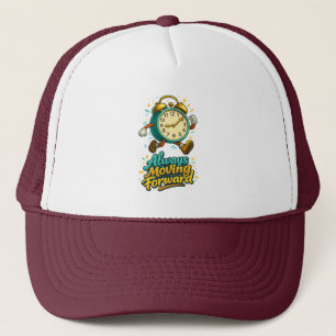 Always Moving Forward Inspirational Time Design Trucker Hat