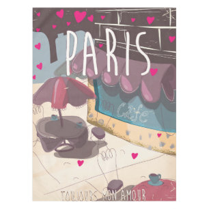 Always my love - Paris travel poster Tablecloth
