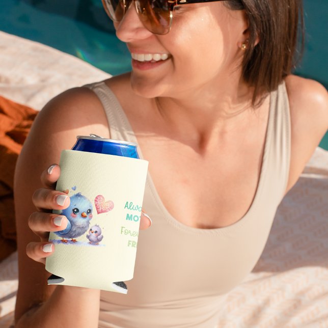 Always my Mother - Bird Mum & Baby   Can Cooler (Always my Mother - Bird Mum & Baby Can Cooler)
