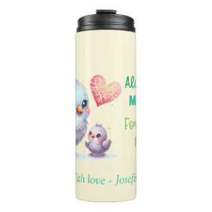 Always my Mother - Bird Mum & Baby Yellow Thermal Tumbler