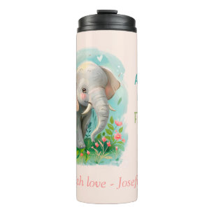 Always my Mother - Elephant Mum & Baby Pink  Thermal Tumbler
