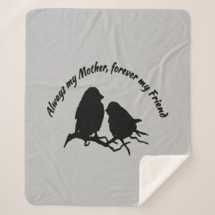 Always my Mother Forever my Friend Two Birds Sherpa Blanket