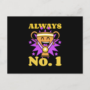 Always number 1 with everything   Trophy medal Postcard