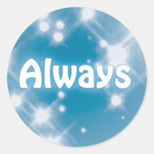 Always on a Blue Star Pattern Classic Round Sticker