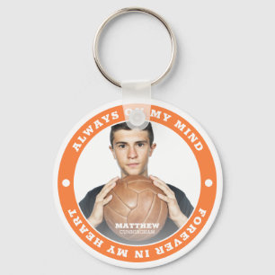 Always On My Heart Modern Simple Custom Photo Key Ring