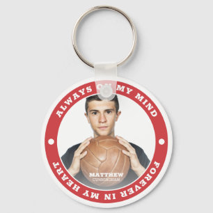Always On My Heart Modern Simple Custom Photo Key Ring