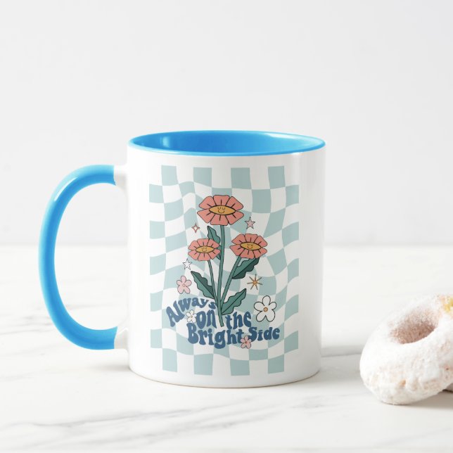 Always on the Bright Side Retro Mug (With Donut)