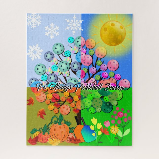 Always Pickleball Season Winter Spring Summer Fall Jigsaw Puzzle (Vertical)