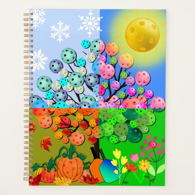 Always Pickleball Season Winter Spring Summer Fall Planner (Front)