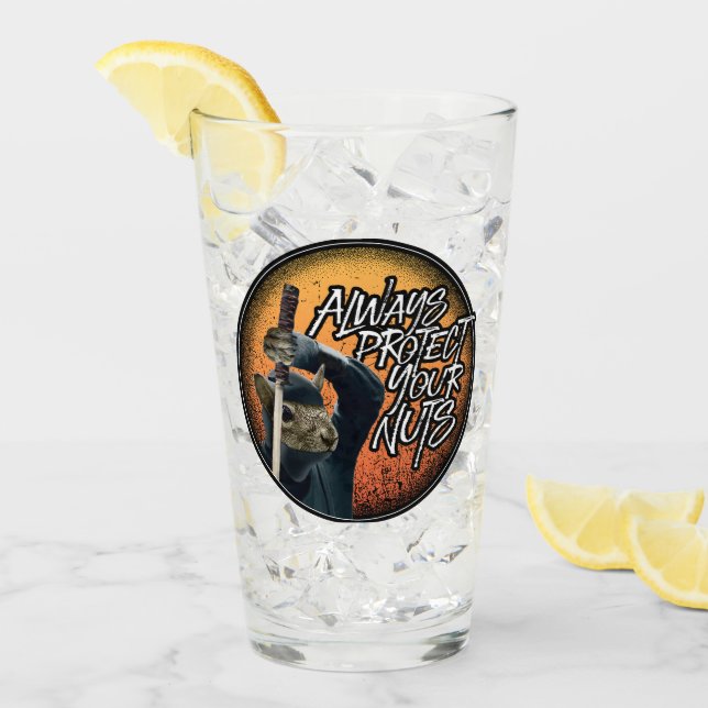 Always Protect Your Nuts - funny ninja squirrel Glass (Front Ice)