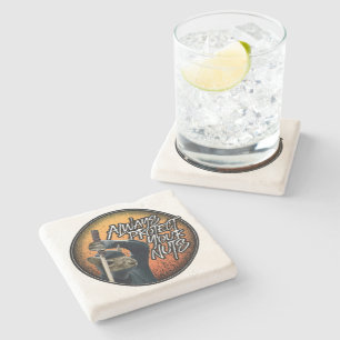 Always Protect Your Nuts - funny ninja squirrel Stone Coaster