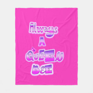 Always queen bee hot pink fleece blanket