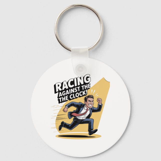 Always Racing Against the Clock Key Ring (Front)