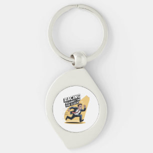 Always Racing Against the Clock Key Ring
