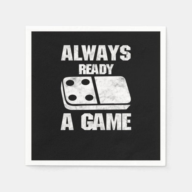 Always Ready Dominoes Tiles Puzzler Game Gift Napkin (Front)