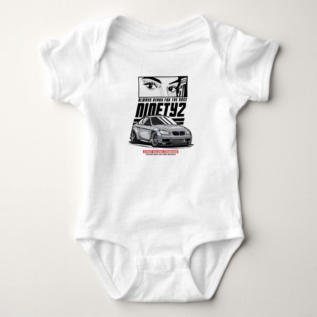 Always Ready for the Race Baby Bodysuit (Front)