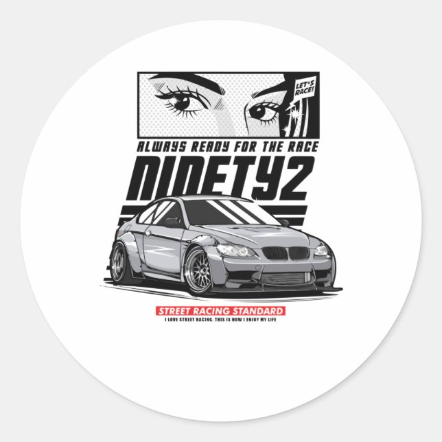 Always Ready for the Race Classic Round Sticker (Front)