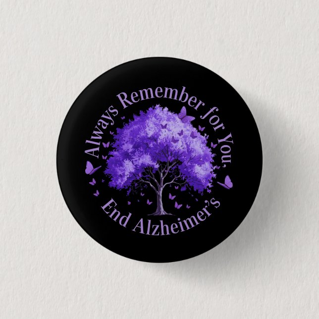 Always Remember: For You, End Alzheimer's  3 Cm Round Badge (Front)
