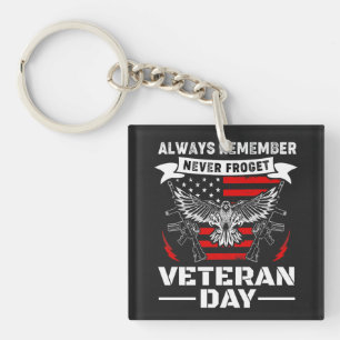 Always Remember Never Forget Veteran Day Key Ring