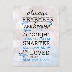 Always Remember You Are Braver Postcard