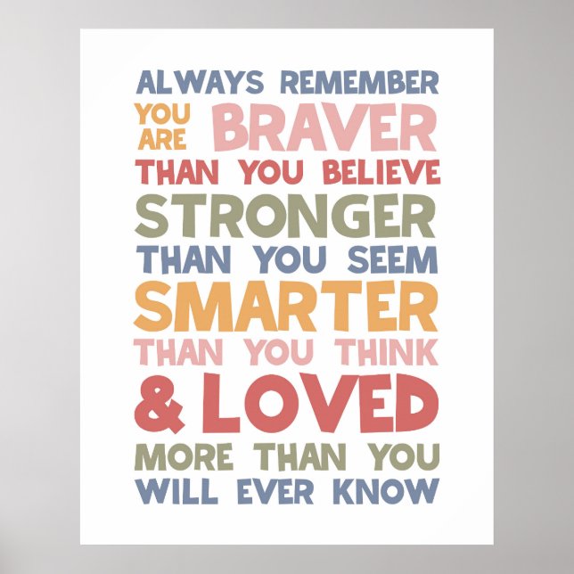 Always Remember You Are Braver Poster (Front)
