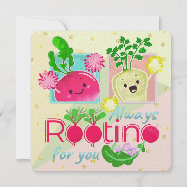 Always Rooting for You | Motivational Quote Pun Holiday Card (Front)