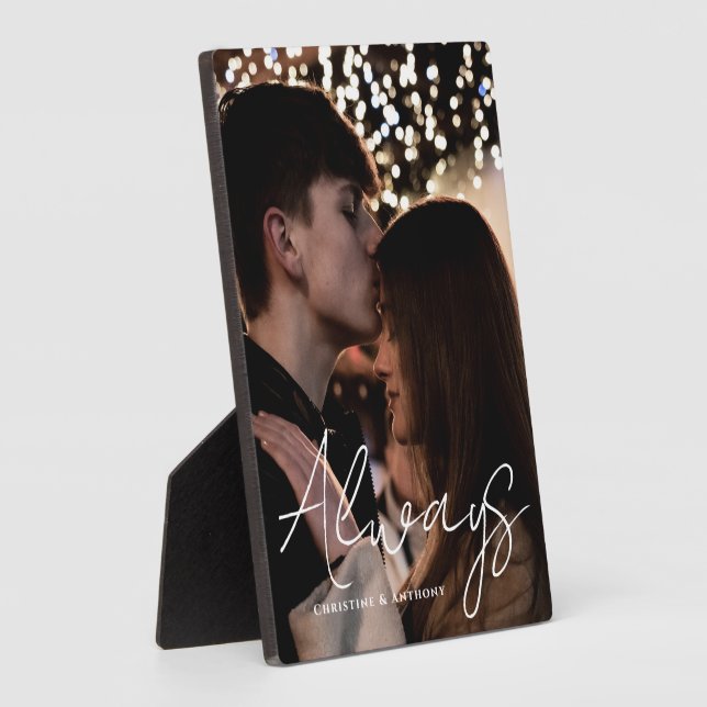 Always Script  Personalised Couples Photo Plaque (Side)