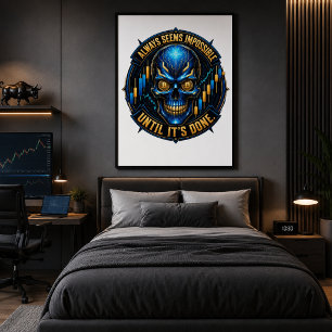 Always Seems Impossible Until It’s Done Bitcoin Canvas Print