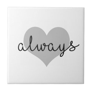 always simple modern heart black white ceramic tile
