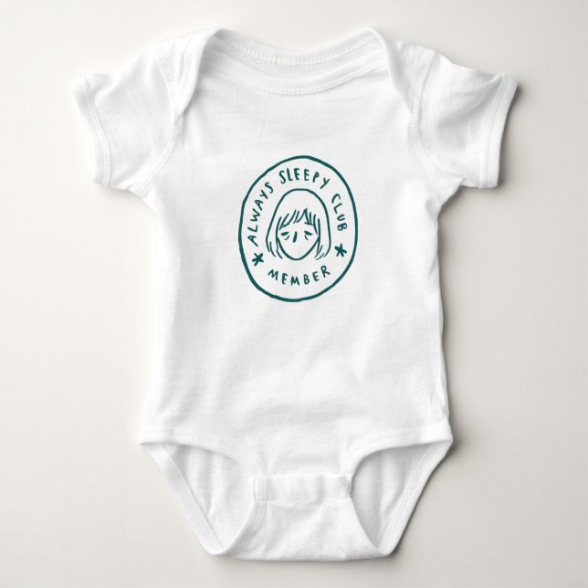 Always Sleepy Club Member Baby Bodysuit (Front)
