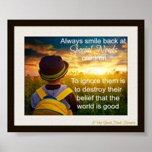 Always Smile Back Special Need Children Poster