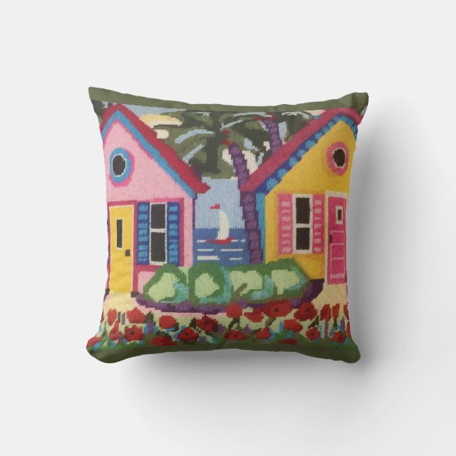 ALWAYS SUMMER CHARM TROPICS COLORFUL CUSHION (Front)