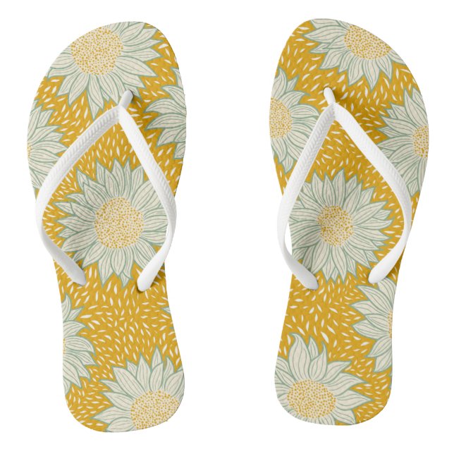 Always sunflowers yellow thongs (Footbed)