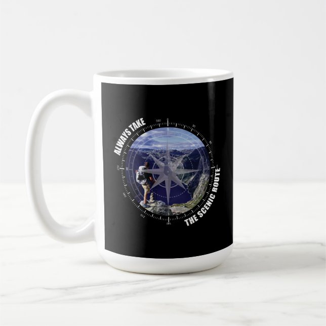  Always Take The Scenic Route Adventure lovers Coffee Mug (Left)