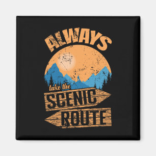 Always Take The Scenic Route Adventure On Trails Magnet