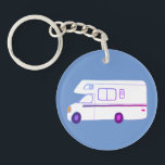 ALWAYS TAKE THE SCENIC ROUTE Motorhome Camping RV Key Ring<br><div class="desc">Customise this cute keychain with your own text,  your name or anything else you like. Get ready for your road trip with this vintage RV design,  hand drawn by me for you! Check my shop for lots more matching items!</div>