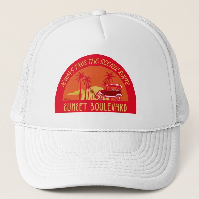 ALWAYS TAKE THE SCENIC ROUTE SUNSET BOULEVARD      TRUCKER HAT (Front)