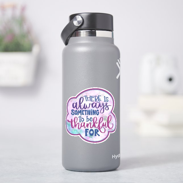 Always Thankful Girly Purple Inspirivity Sticker (HydroFlask)