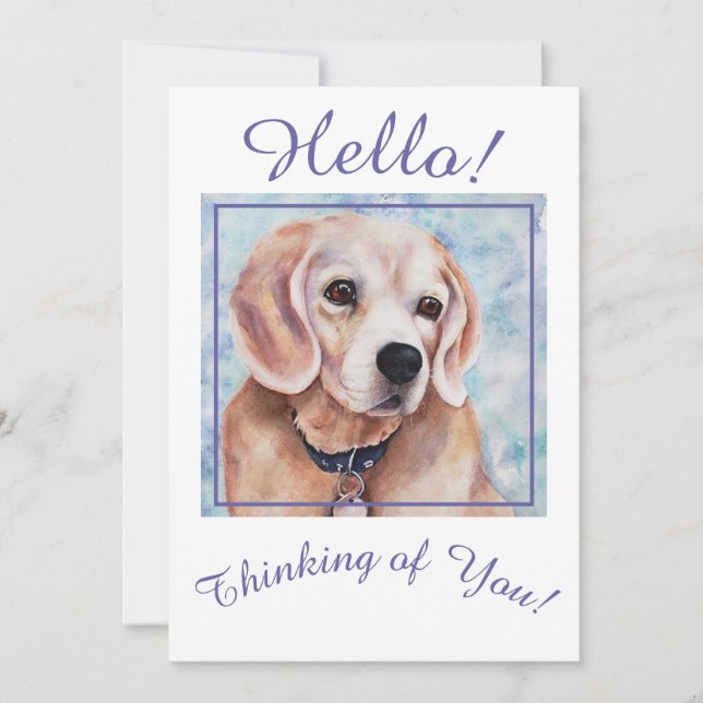 Always Thinking of You Beagle Puppy Holiday Card (Front)