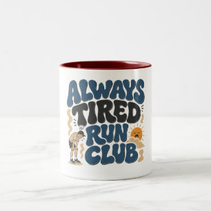 Always Tired Running Club, Sunday running Club Two-Tone Coffee Mug