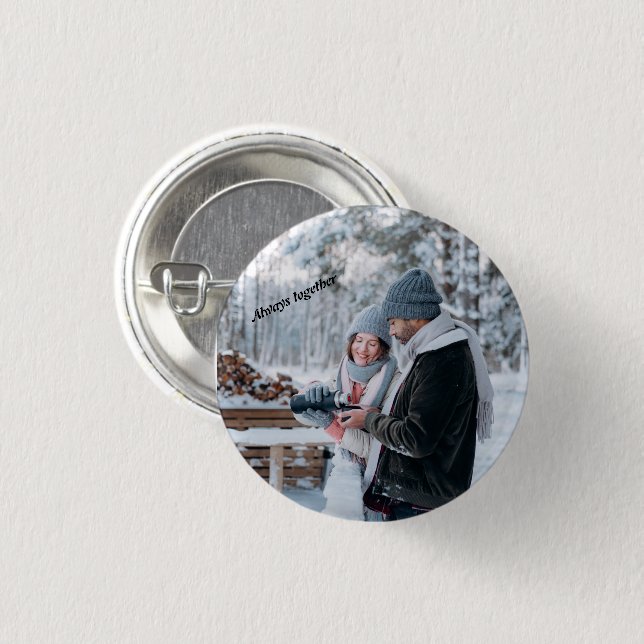 Always together metal print acrylic print 3 cm round badge (Front & Back)